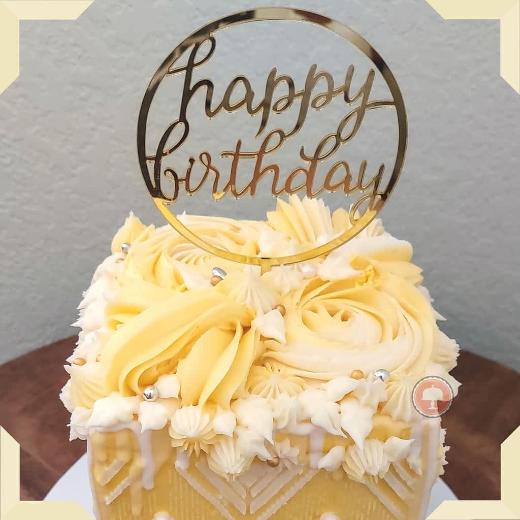 Yellow Stencil Birthday Cake : r/Baking