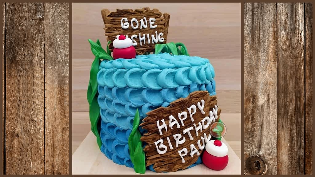 #1 Gone Fishing Cake: Easy Guide for Stunning Results - CakeLovesMe - Birthday Cakes - buttercream stencil cake design - Birthday Cakes