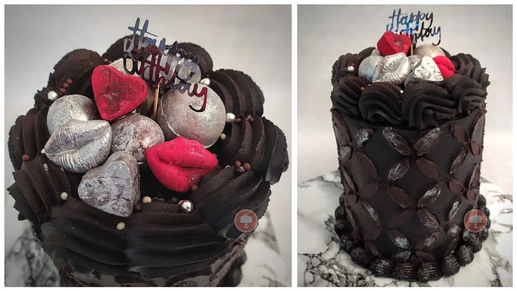 Rich Dark Chocolate Cake Design - CakeLovesMe - Piping for Cakes - dark chocolate cake design - Piping for Cakes