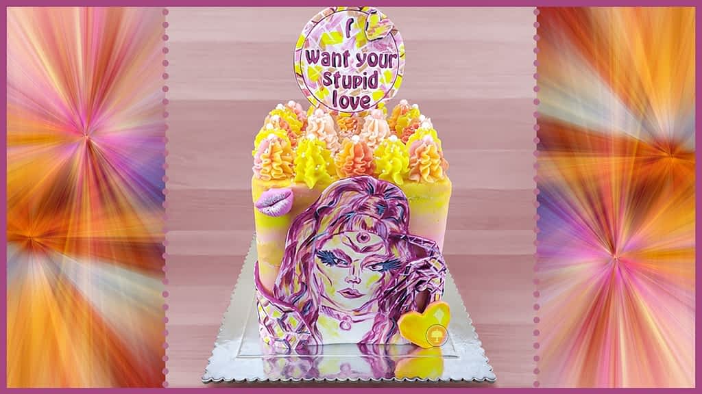 Lady Gaga Cake Design Inspired by "Stupid Love" lyrics - CakeLovesMe - New! - lady gaga cake - New!