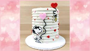 Charming Snoopy Valentine Cake