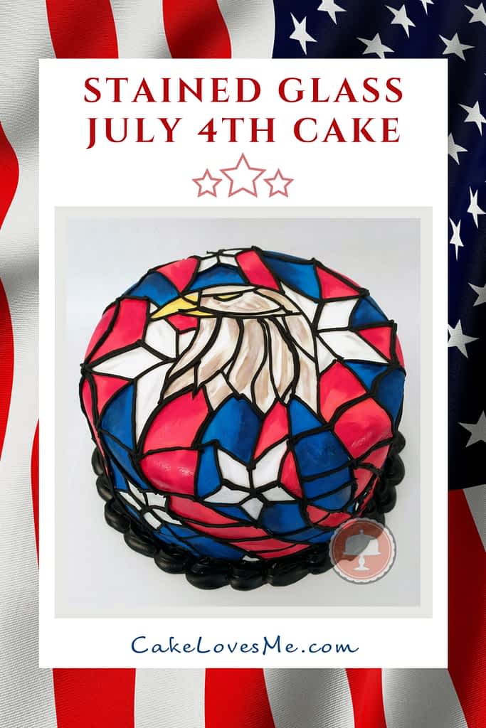 4th of July cake, stained glass technique, Independence Day, bald eagle, stained glass cake, red white and blue, lemon cake, blueberry cake, u.s.a.