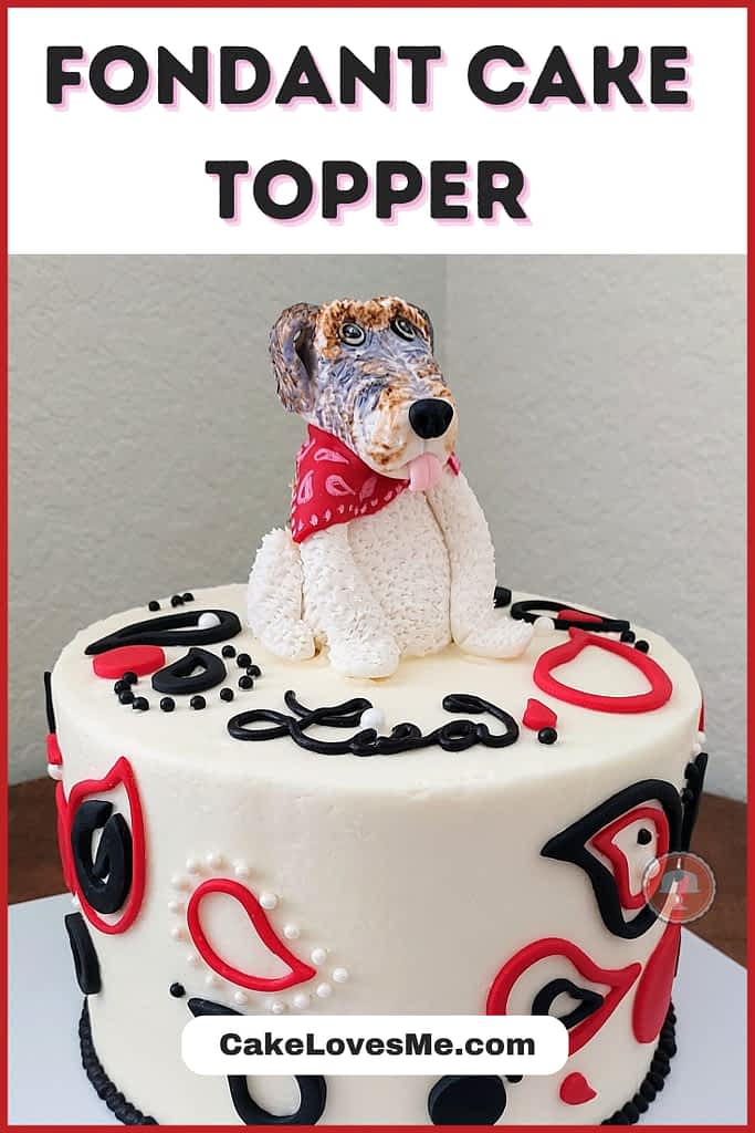 dog themed birthday cake fondant cake topper cake color palette