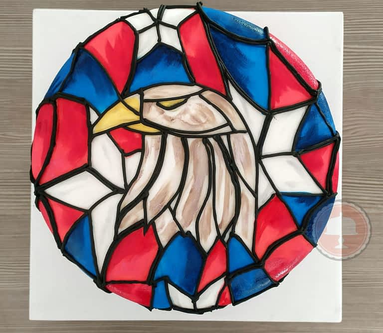 stained, glass, cake, technique, 4th of july