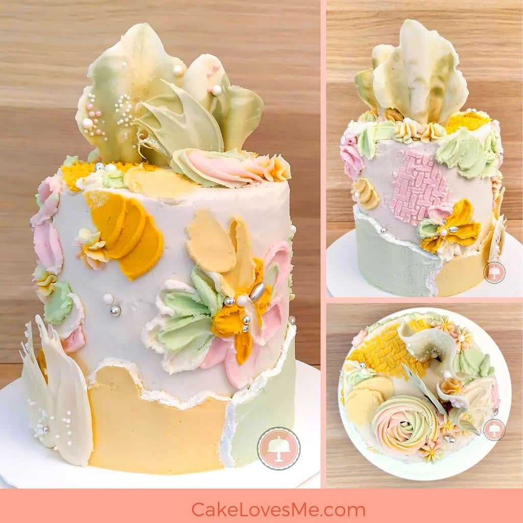 Buttercream floral Anniversary cake