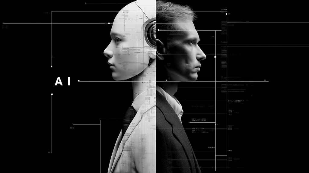 AI and Human separation an ai separated clearly from its human counterpart