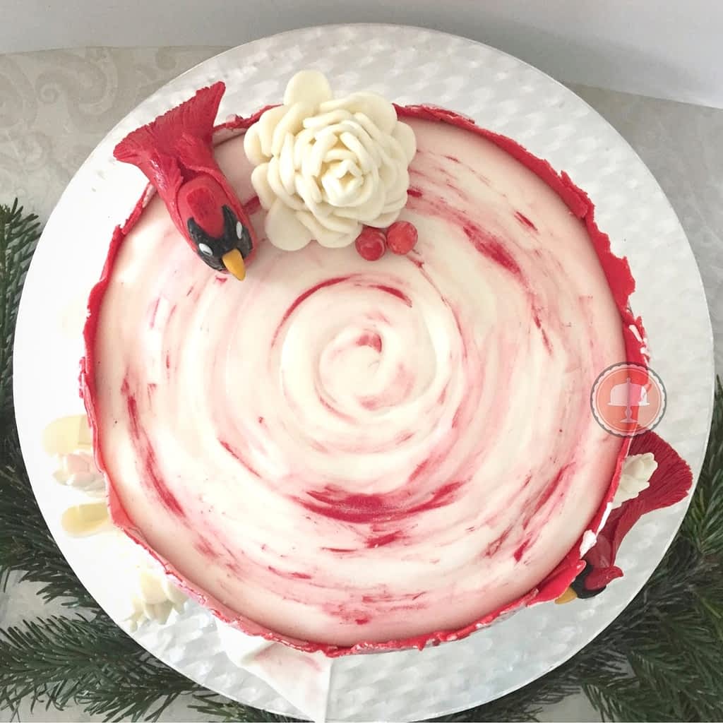 Enchanting Winter Cardinal Cake Design Tutorial - CakeLovesMe - Holiday Cakes - christmas holiday cake ideas - Holiday Cakes