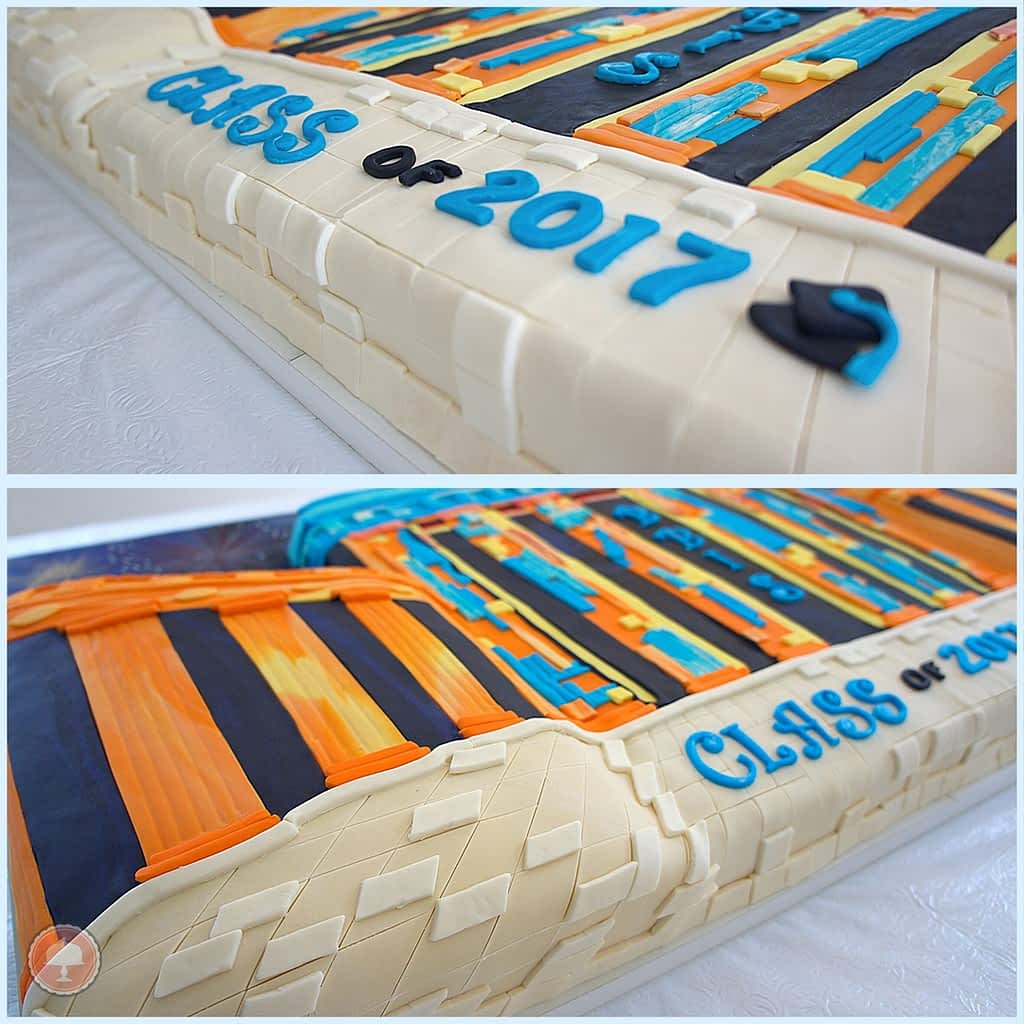 Historic Graduation Cake Ideas - Class of 2017 Brandenburg Gate - CakeLovesMe - New Cake Designs!, Cake Trends, Piping for Cakes, Special Occasion Cakes - fault line cake design -