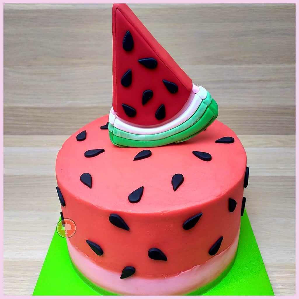 2 Simple Watermelon Cake Ideas: Bake Lush Delights! - CakeLovesMe - Cake Baking Tips and Tricks - diy cake board -