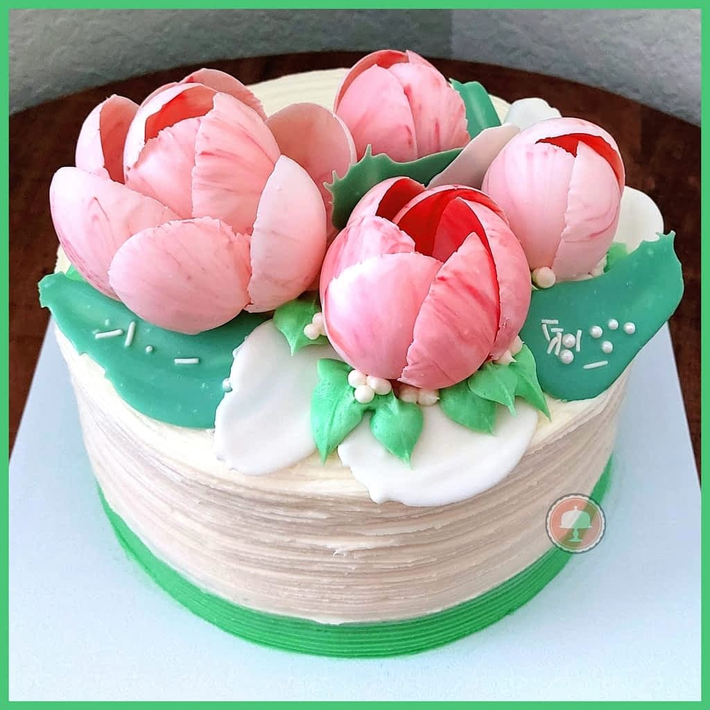 Vibrant Spring Cake Ideas - Chocolate Tulip Cakes - CakeLovesMe - Cake Baking Tips and Tricks, Cake Trends, Special Occasion Cakes - mini cake ideas -