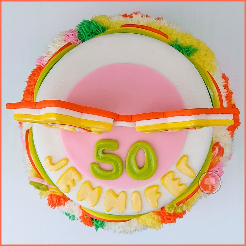 Groovy 70s Themed Cake: How To Design - CakeLovesMe - Fondant Cakes - succulents cake ideas - Fondant Cakes