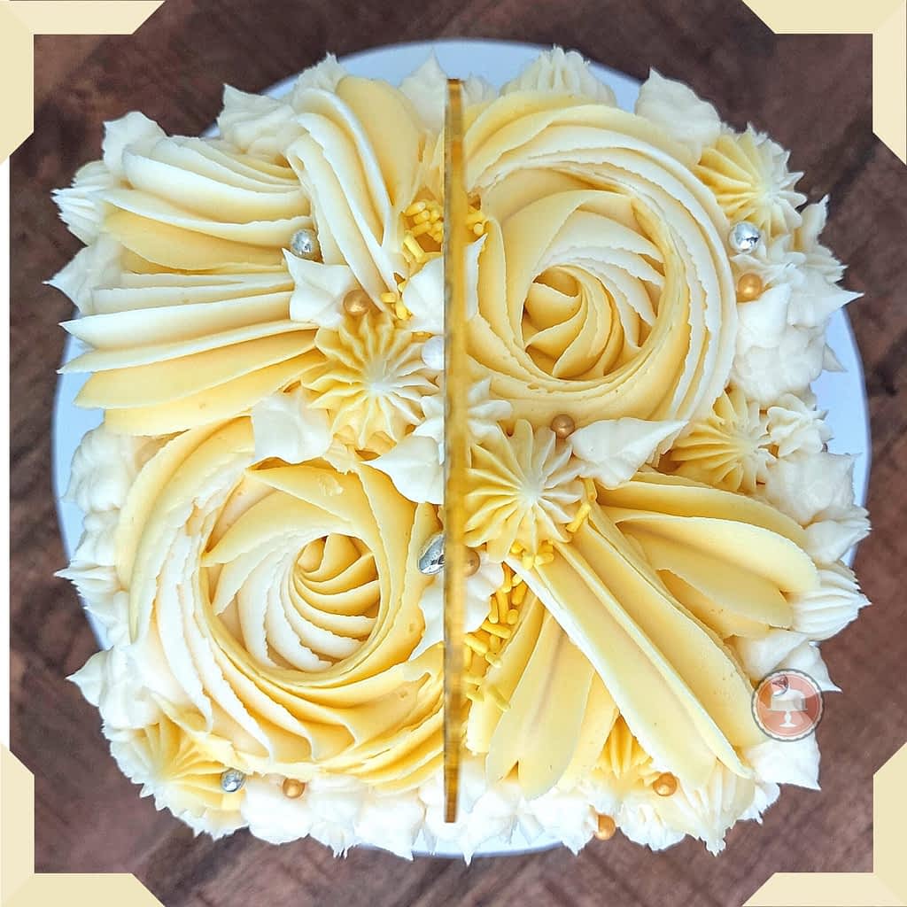 Exquisite Buttercream Stencil Cake Design - CakeLovesMe - Cake Baking Tips and Tricks, Cake Trends, Special Occasion Cakes - mini cake ideas -