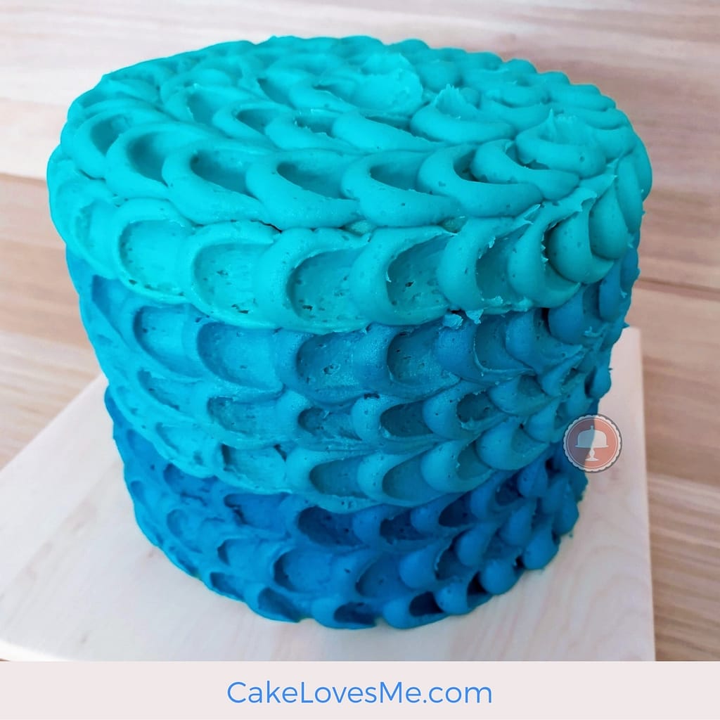 #1 Gone Fishing Cake: Easy Guide for Stunning Results 7 buttercream piping in aqua colors for the gone fishing birthday cake
