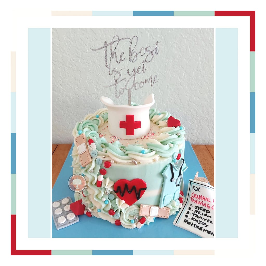 Memorable Nursing Retirement Cake 9 Memorable Nursing Retirement Cake - CakeLovesMe - Fondant Cakes, New Cake Designs!, Special Occasion Cakes - nursing retirement cake -