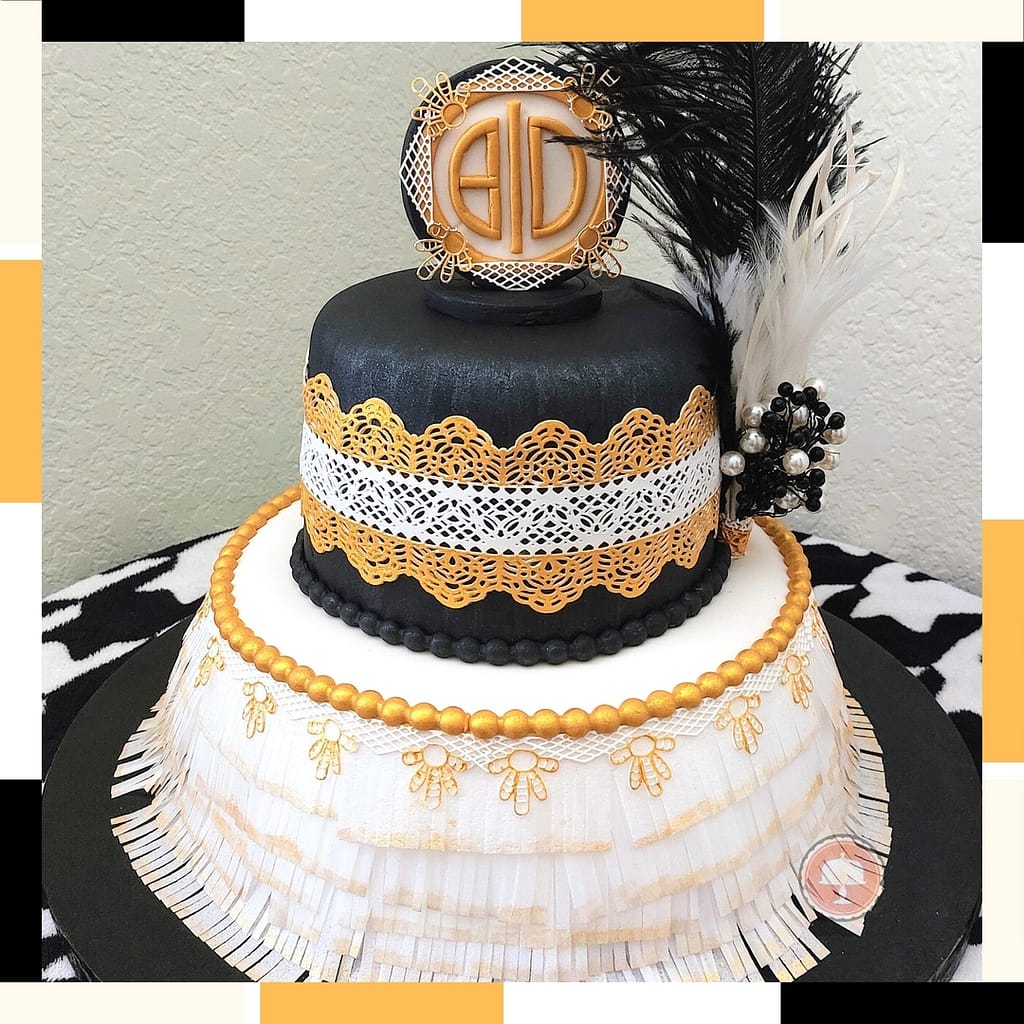Great Gatsby Cake from Roaring 20's: How To Guide - CakeLovesMe - Cake Baking Tips and Tricks - diy cake board -