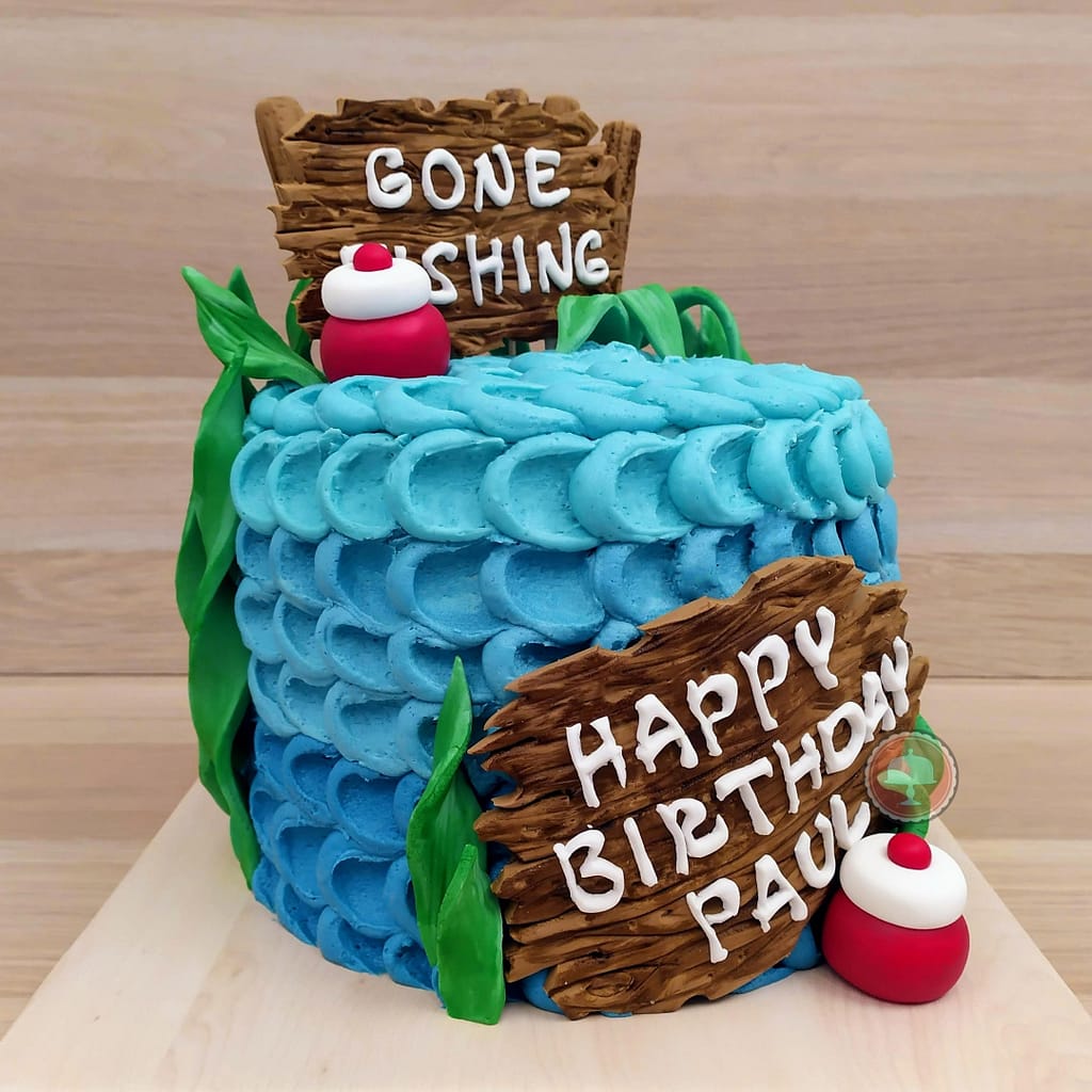 gone fishing cake ombre effect