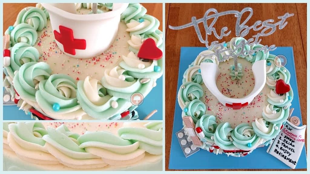 Memorable Nursing Retirement Cake - CakeLovesMe - New Cake Designs!, Cake Trends, Piping for Cakes, Special Occasion Cakes - fault line cake design -