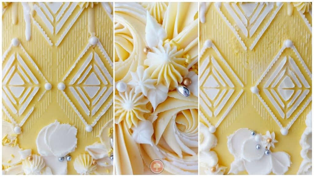 Exquisite Buttercream Stencil Cake Design - CakeLovesMe - Cake Trends - mini cake ideas - Cake Trends