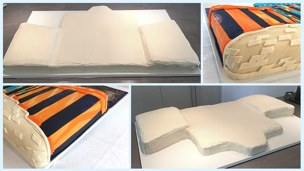 Historic Graduation Cake Ideas - Class of 2017 Brandenburg Gate 8 crumb coat frosting and fondant base layer cake board fully covered fondant cake