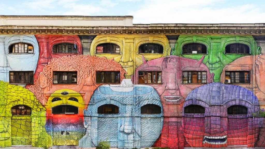 Colorful Graffiti Cake -Street Art-BLU-Wall Mural - CakeLovesMe - New Cake Designs!, Birthday Cakes, Fondant Cakes - graffiti cake -