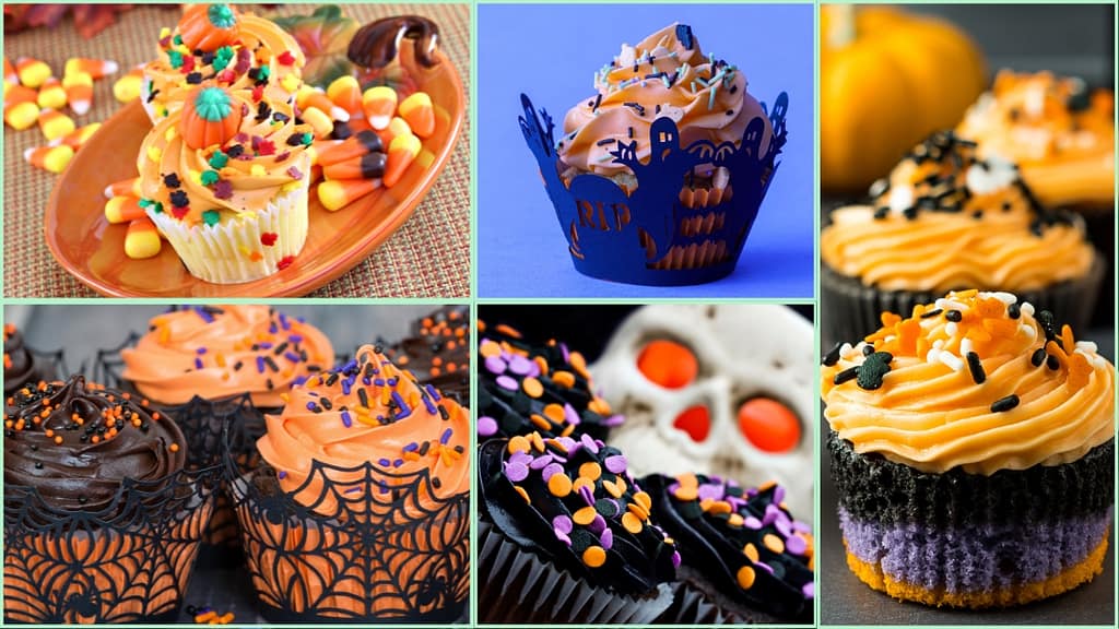 10 Quick and Easy Halloween Cupcake Decorating Ideas 14 10 easy halloween cupcake ideas cupcake liners and wraps