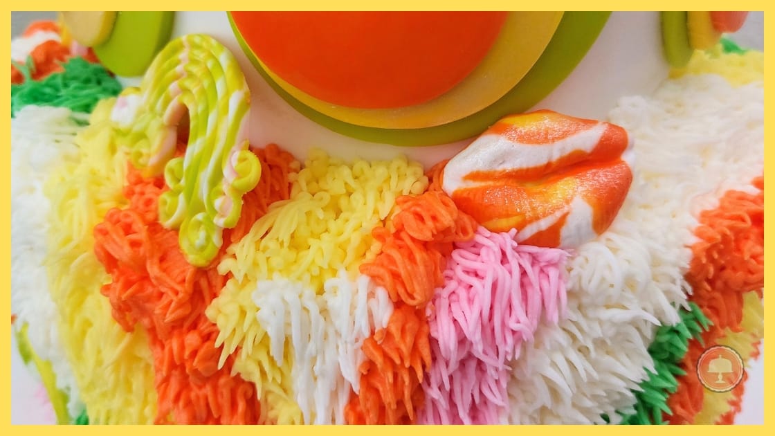 Groovy 70s Themed Cake: How To Design 5 70s themed cake shag carpet piping technique