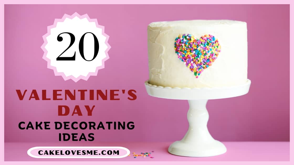 white buttercream cake with valentine's heart