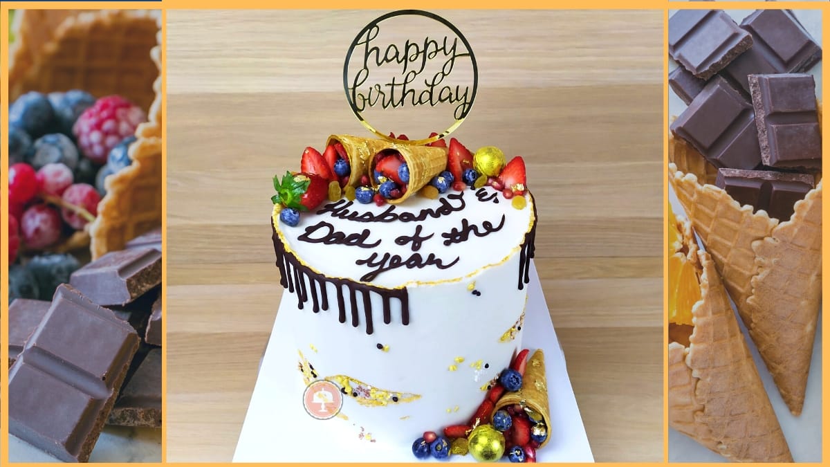 Elegant Celebration Cake with Fresh Fruit Cake Toppers 3 elegant celebration cake