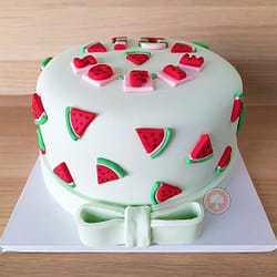 watermelon cake fondant red green summer