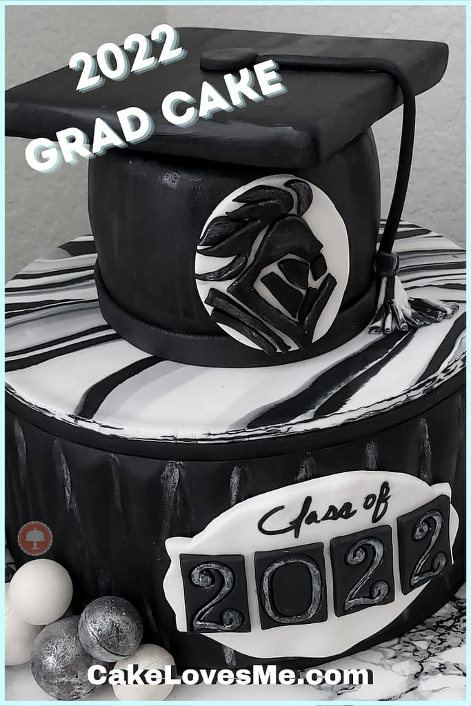 Classic 2022 Graduation Cake Design 10 classic 2022 graduation cake design black white silver color palette fully covered fondant cake