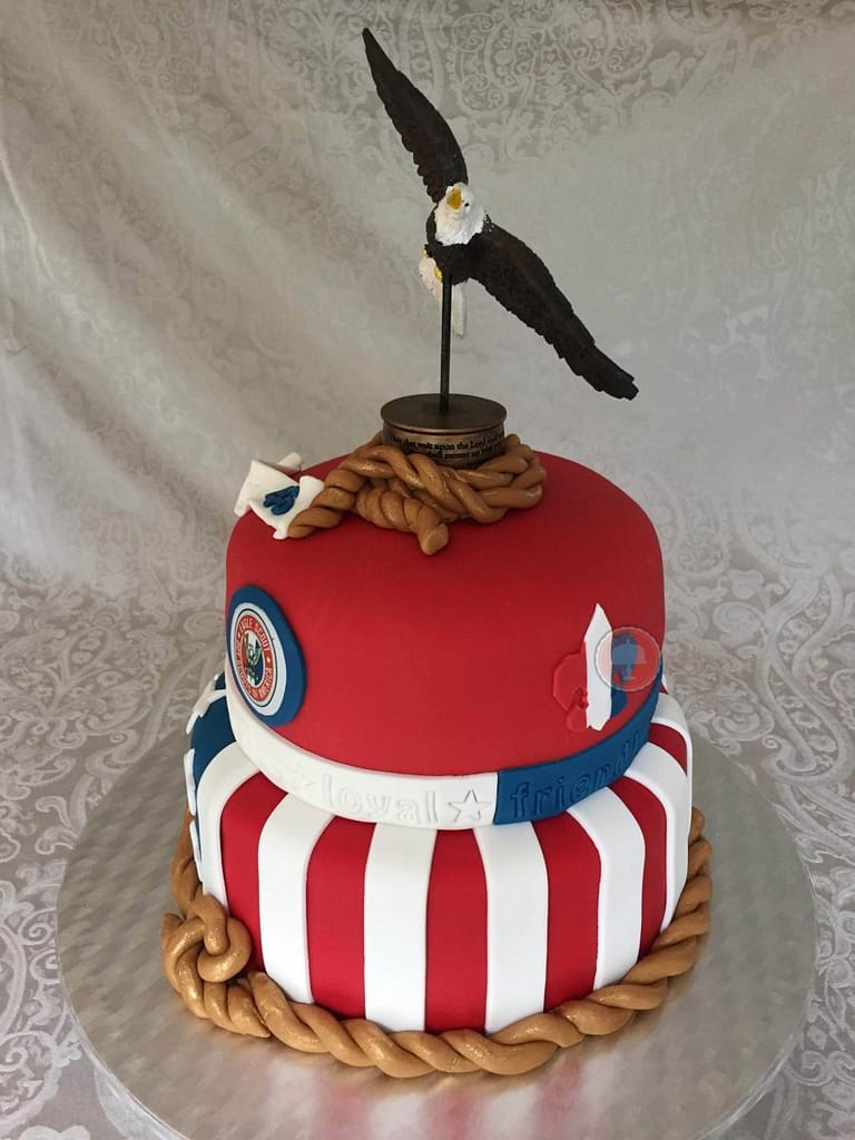 Eagle Scout Cake Idea with Pictures 7 eagle scout cake red white and blue with fondant and eagle on top two tier
