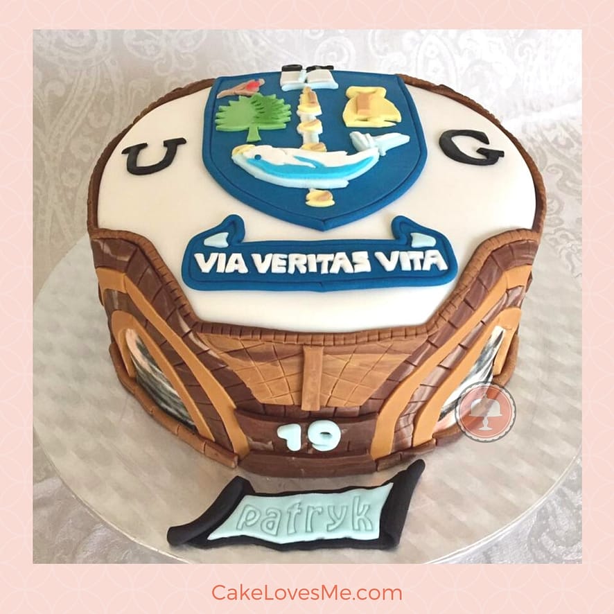 College Birthday Cake Design Idea -University of Glasgow 6 college logo cake birthday cake University of Glasgow cake fondant special occasion