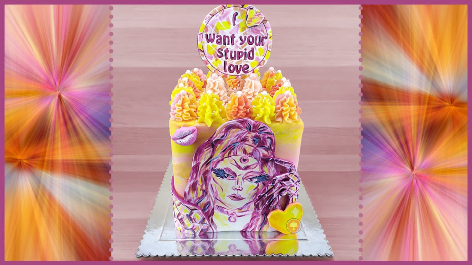 Lady Gaga Cake Design Inspired by "Stupid Love" lyrics - CakeLovesMe - Cake Baking Tips and Tricks, Cake Trends, Special Occasion Cakes - mini cake ideas -