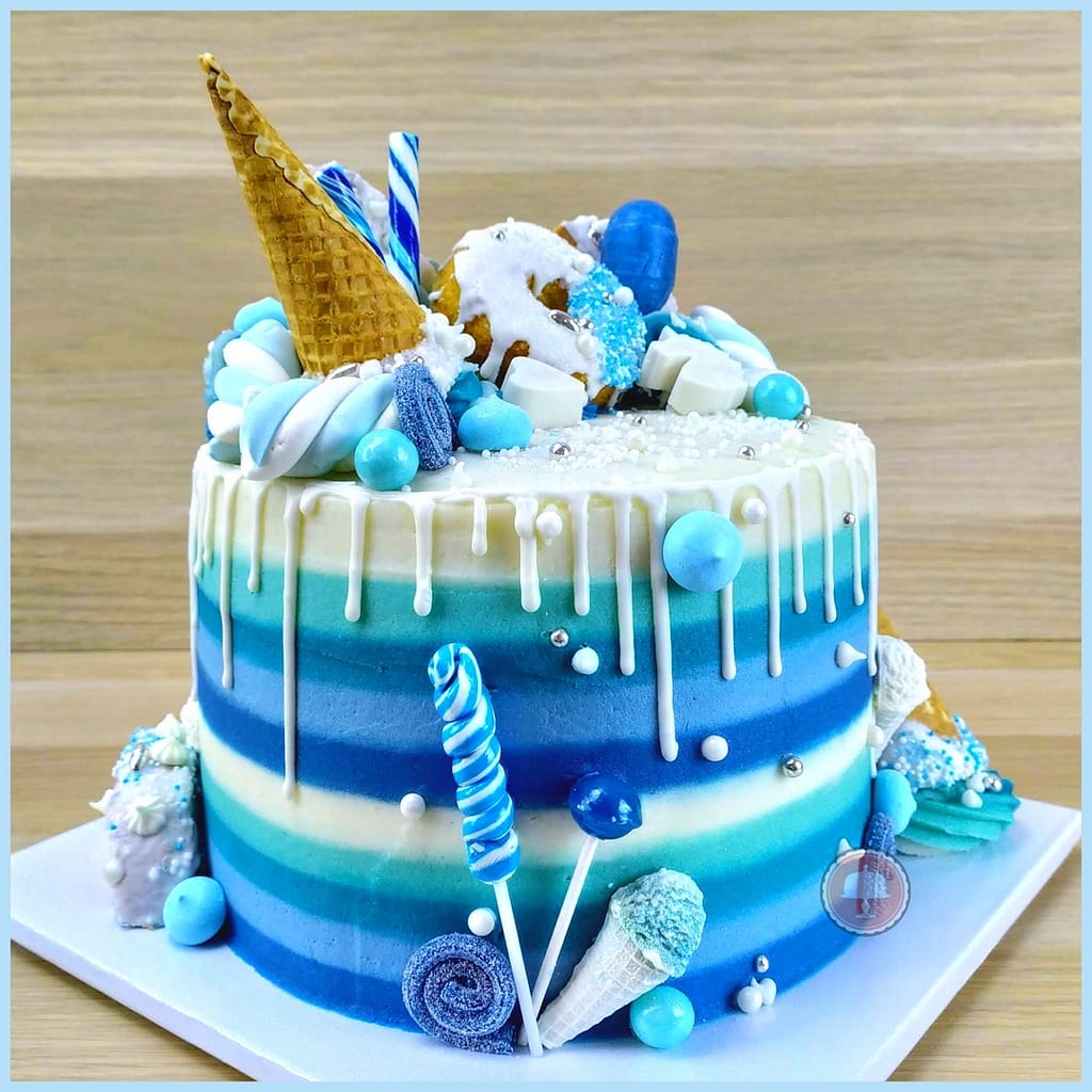 Jubilant Candy Striped Drip Cake - its a Cake Lover Keeper! - CakeLovesMe - New!, Birthday Cakes, Cake Trends - candy striped drip cake -