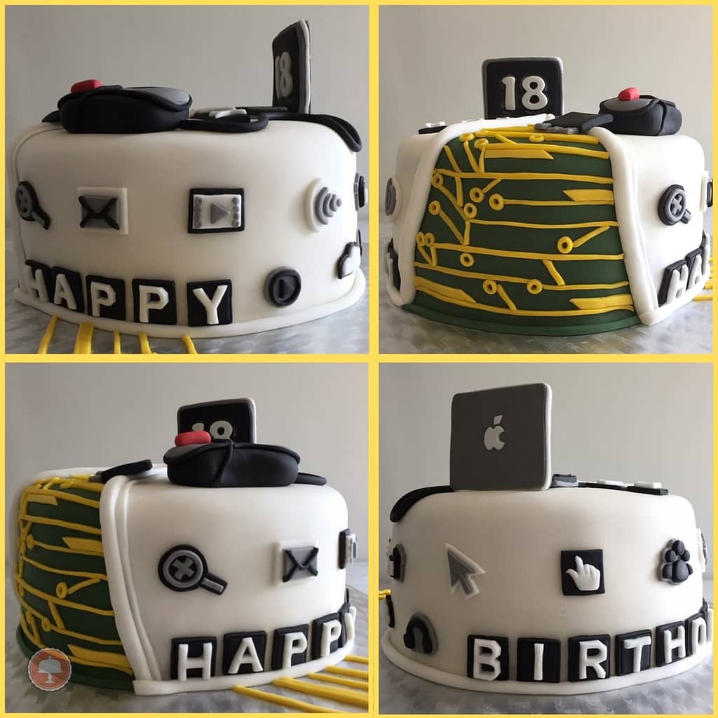 Smart Computer Cake - Fondant Birthday Cake Theme - CakeLovesMe - New!, Birthday Cakes, Fondant Cakes - computer cake -