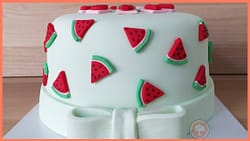 watermelon cake fondant red green summer