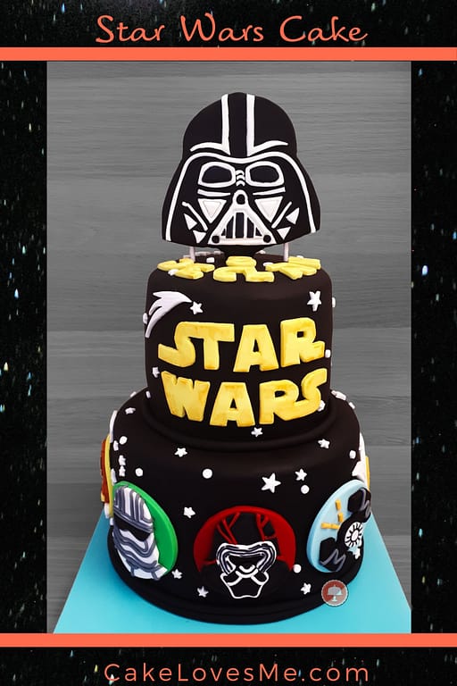 star wars cake designs featuring fondant cake topper from the force awakens with darth vader bb8 kylo ren admiral ackbar captain phasma porg 