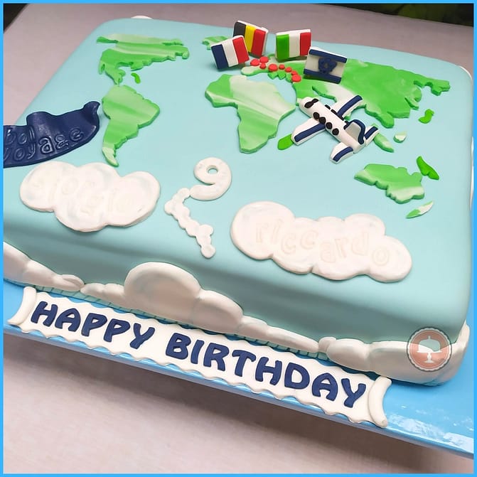 world map travel cake birthday cake ideas fully covered fondant cake fondant cake toppers 