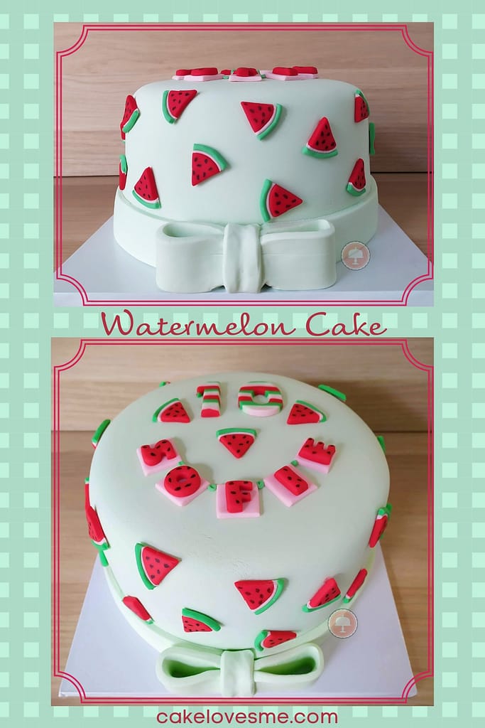 watermelon, cake, summer, strawberry, fondant, fun