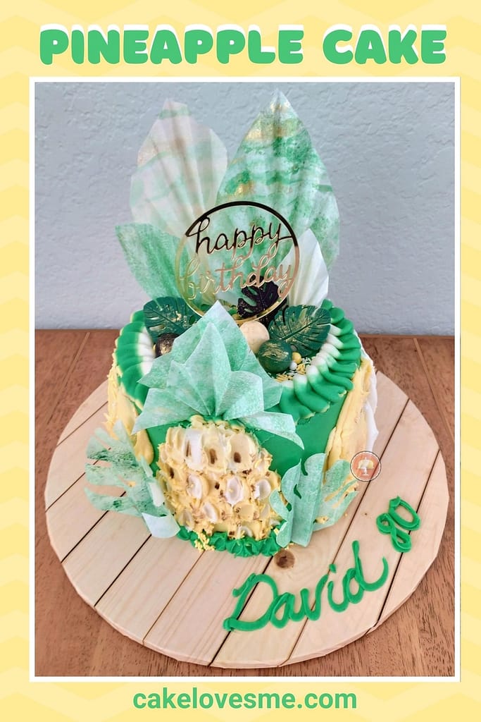 5 Steps to a Surprisingly Simple Festive Pineapple Cake Design - CakeLovesMe - New!, Cake - Birthday Cakes, Cake Trends, For Men - pineapple cake -