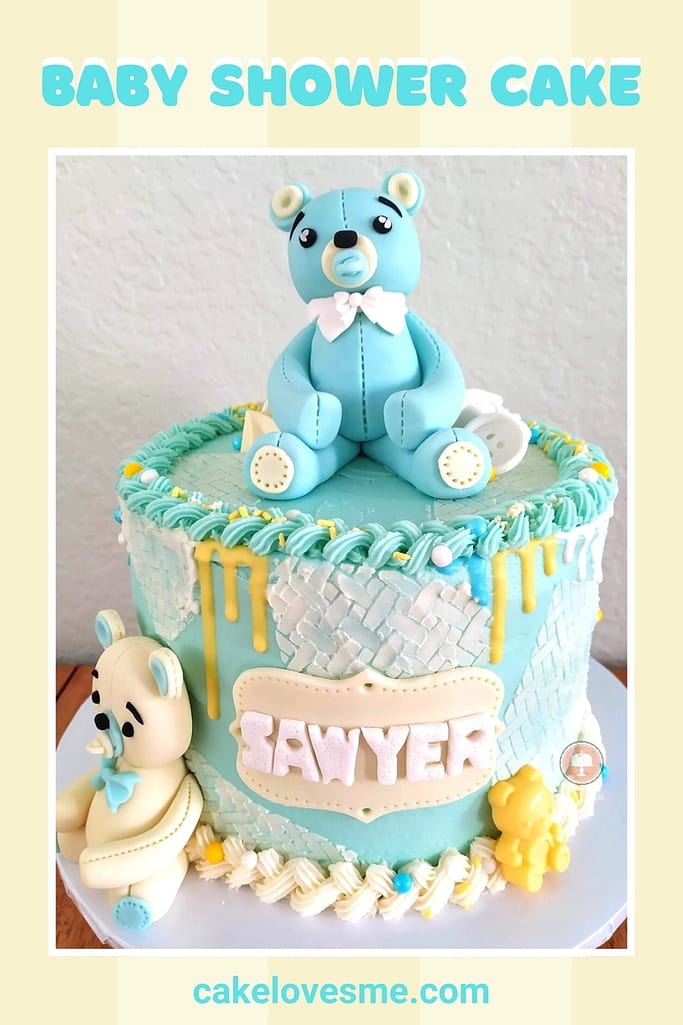 adorable baby shower cake ideas fondant bear cake toppers candy melt drip sides candy melt molds vanilla buttercream creative piping 