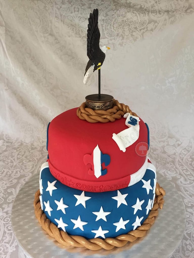 Eagle Scout Cake Idea with Pictures - CakeLovesMe - Special Occasion Cakes, Fondant Cakes - Eagle Scout Cake - Troop 46