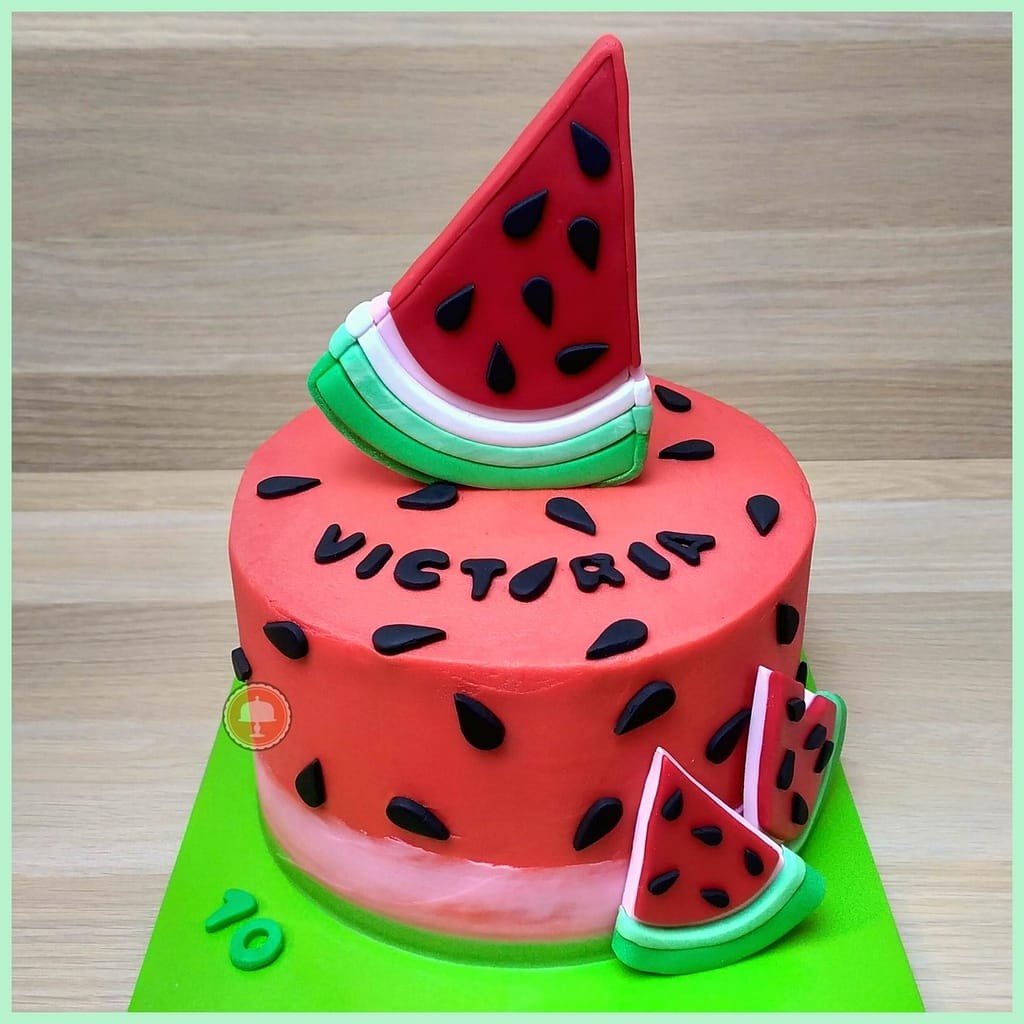 watermelon cake buttercream frosting fondant cake toppers birthday cake fondant lettering