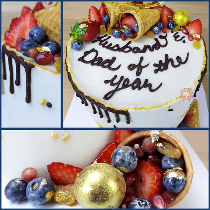 Elegant Celebration Cake with Fresh Fruit Cake Toppers 3 elegant celebration cake for any occasion chocolate drip cake fruit topping white buttercream frosting gold leaf accents