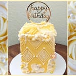 buttercream stencil cake design