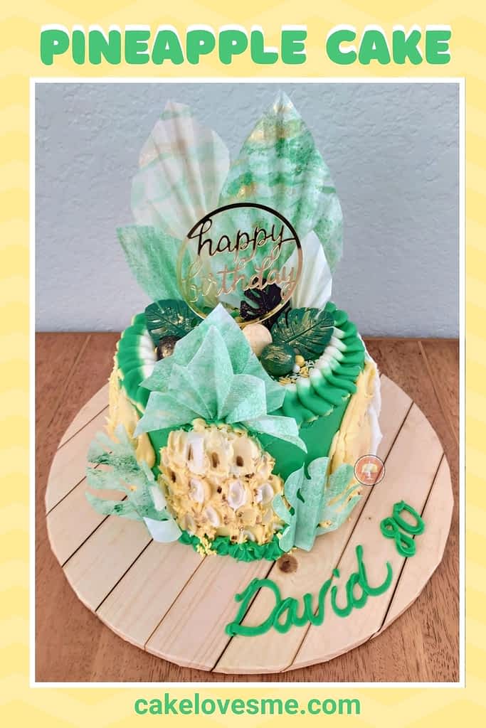 Festive Pineapple Cake Design - CakeLovesMe - New!, Birthday Cakes, Cake Trends, For Men - pineapple cake design -
