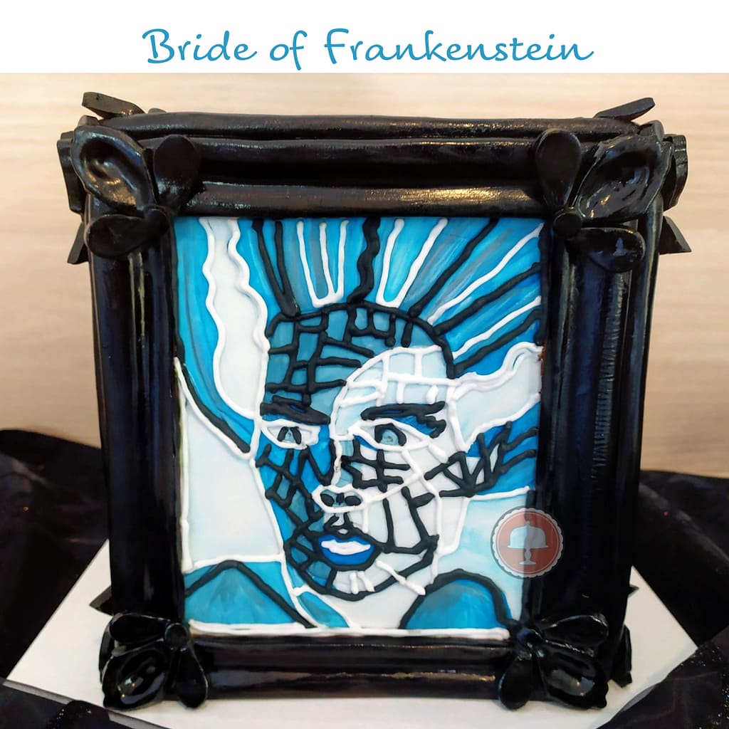 Frankenstein Cake - An Amazing Halloween Cake for Spooktacular - CakeLovesMe - Piping Technique, Character Cakes, Halloween Cakes, Stained Glass Cake - frankenstein cake - royal icing