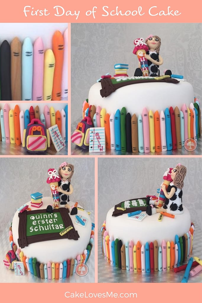Colorful - 1st Day Back to School Cake - CakeLovesMe - Fondant Cakes, Special Occasion Cakes - back to school cake -